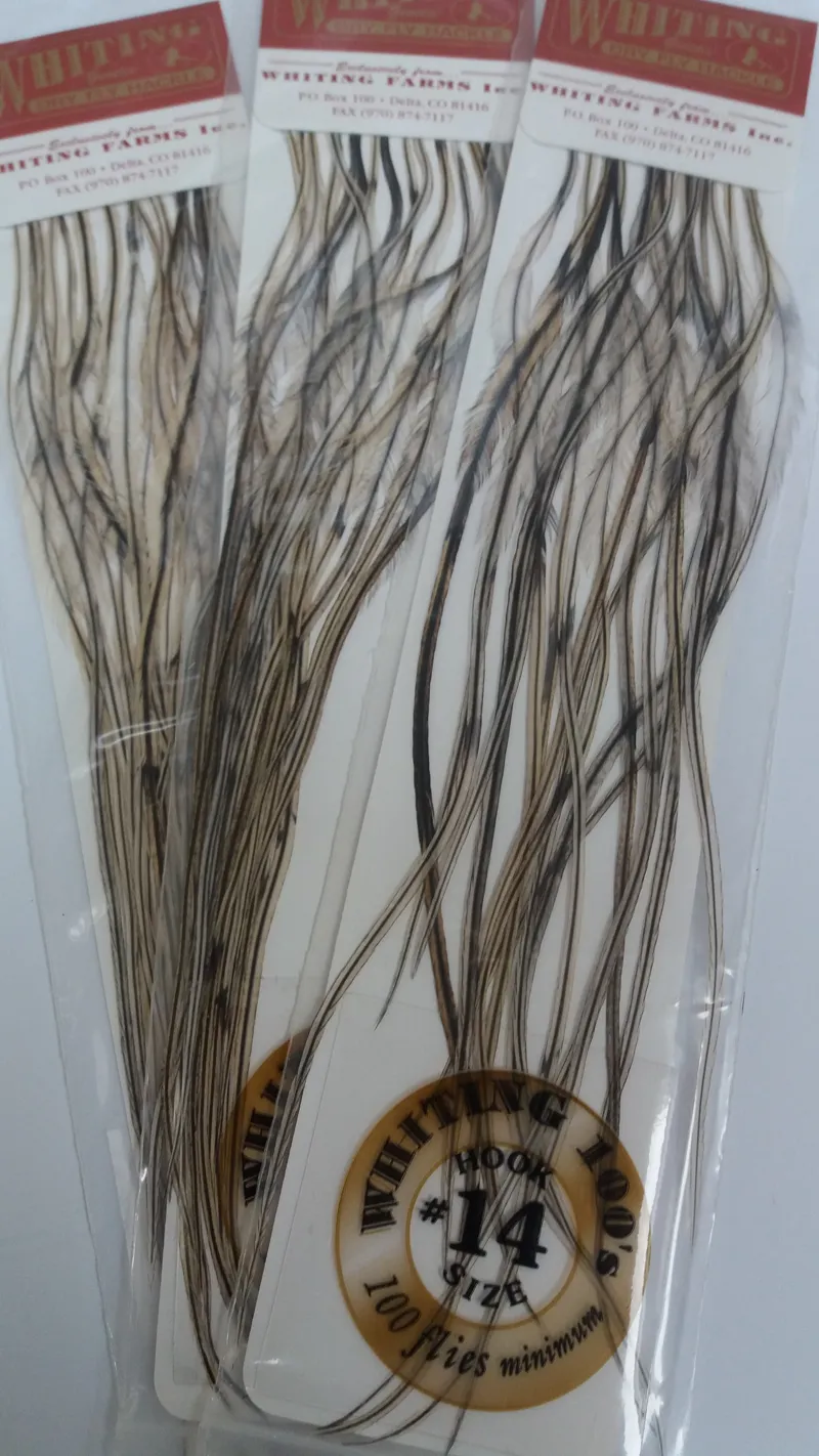 Whiting 100 Saddle Hackle Pack in Silver Badger